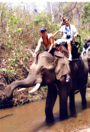 Mick and Tony on The Elephant Ride